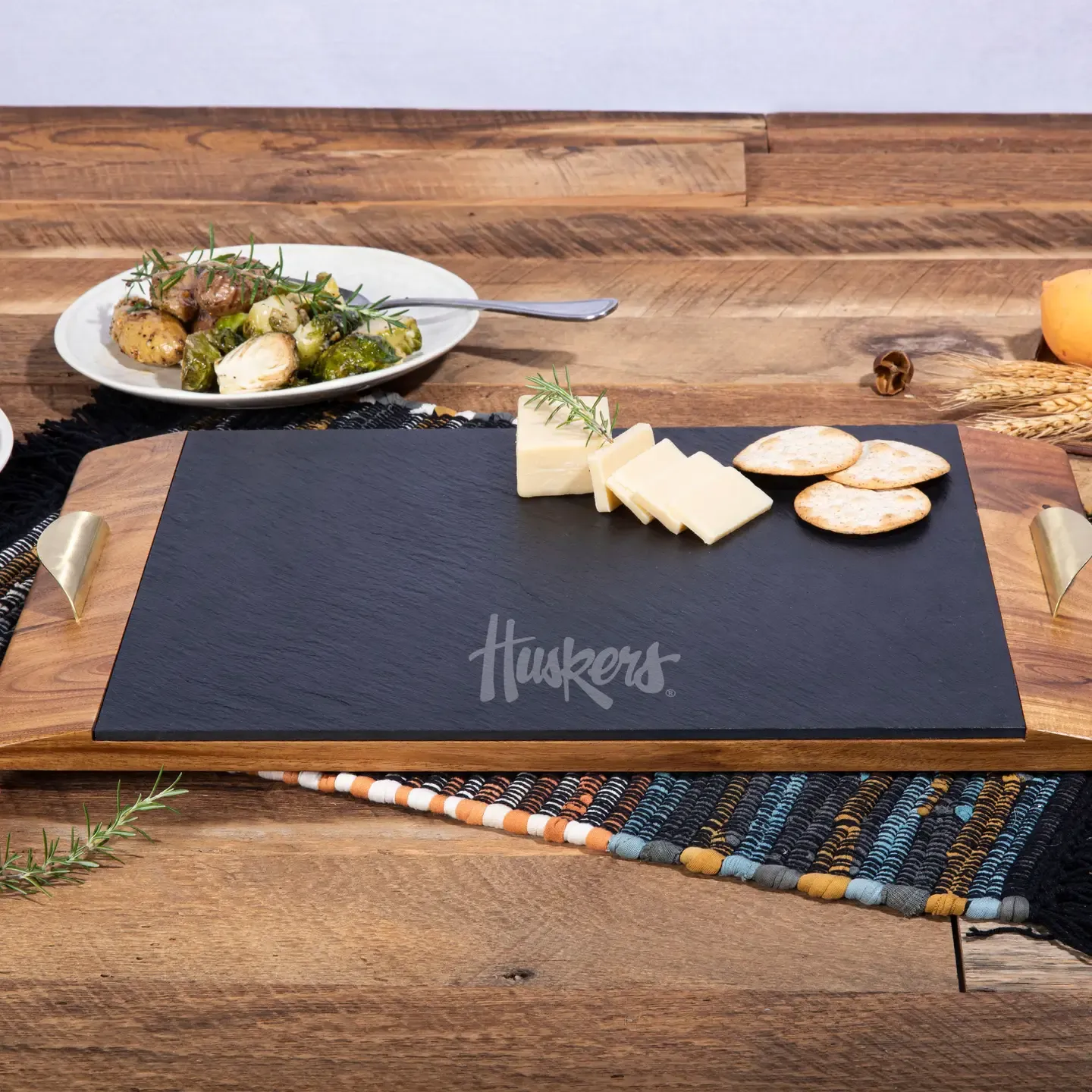 NE Cornhuskers Covina Slate Serving Tray