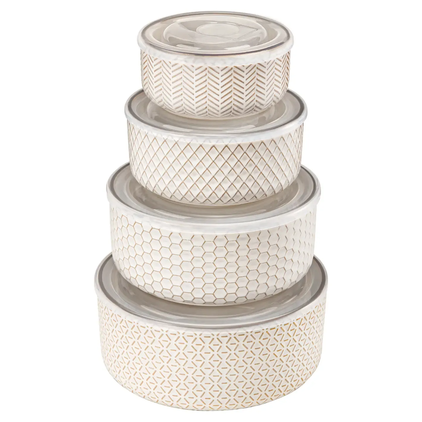 Ceramic Nesting Bowls w/Lids