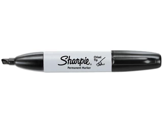 Sharpie 38201 Permanent Markers, Chisel Tip, Black