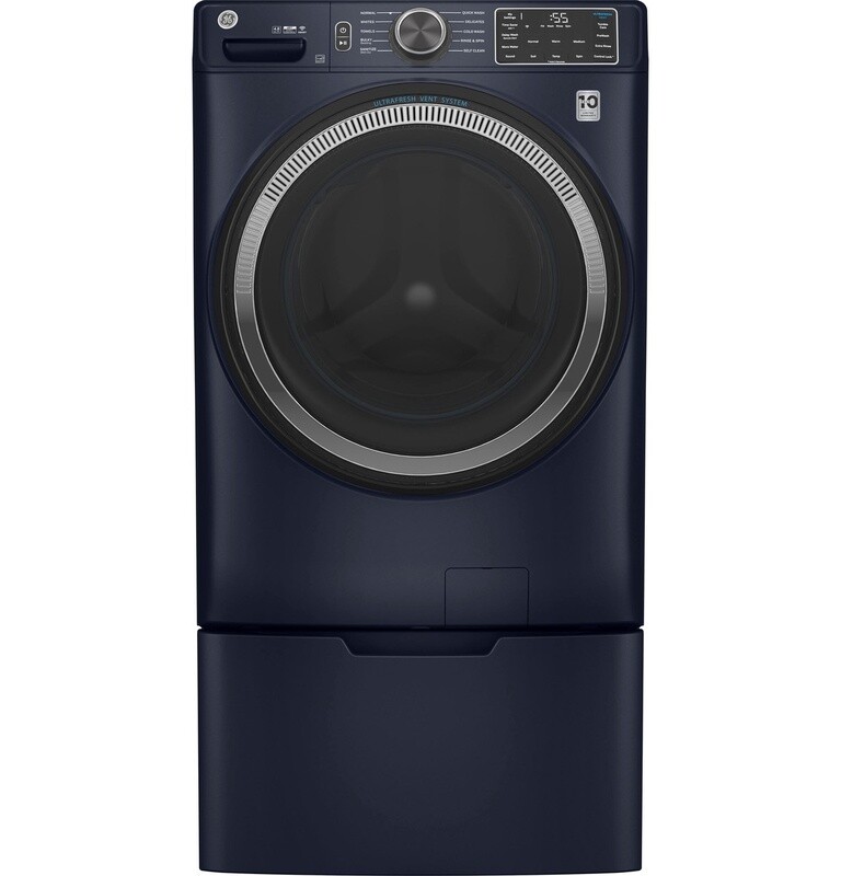 GE 4.8 Cu Ft Smart Front Load Energy Star Washer Blue