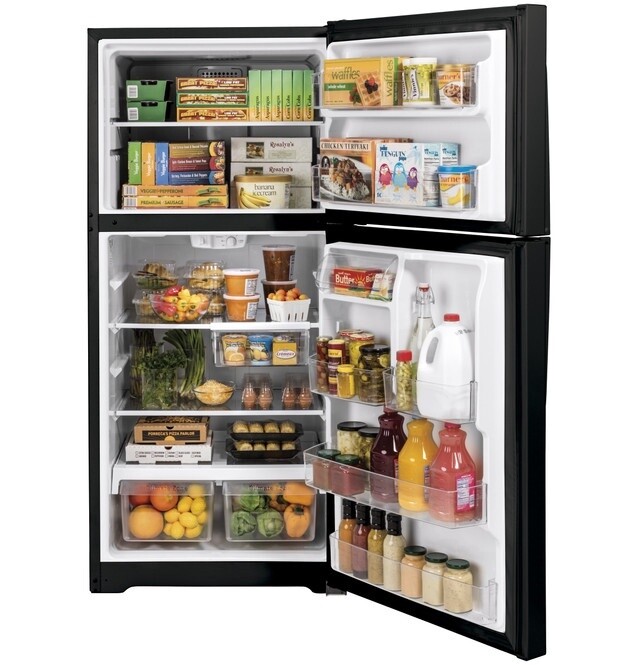 GE 19.2 Cu Ft Top Mount Refridgerator Black