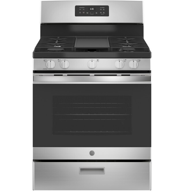 GE 30" Free Standing Gas Stove 5 Burner S/S