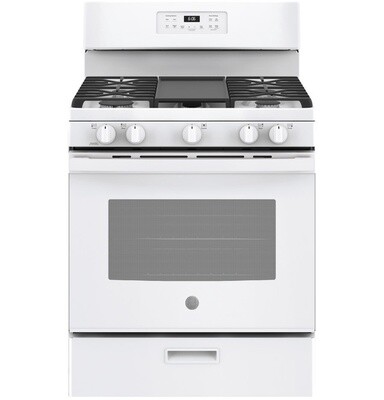 GE 30&quot; Free Standing Gas Stove 5 Burner White