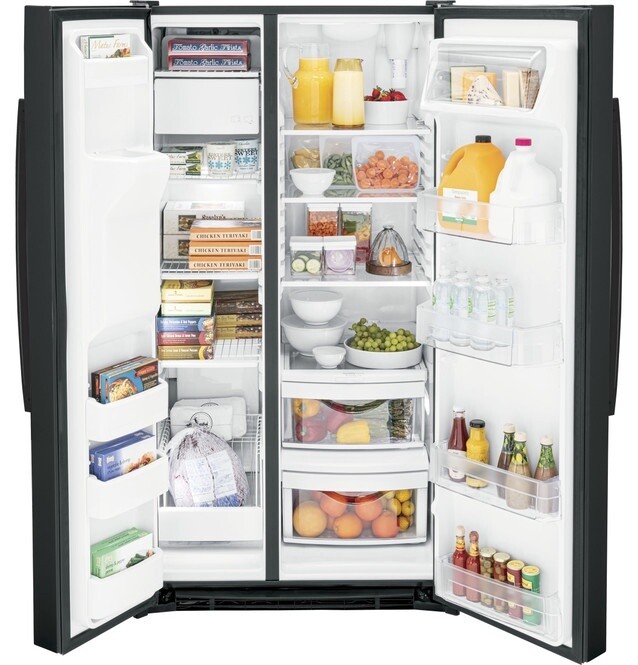 GE 26 Cu ft Side By Side Fridge Black