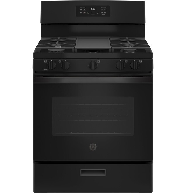 GE 30&quot; Free Standing Gas Stove 5 Burner Black