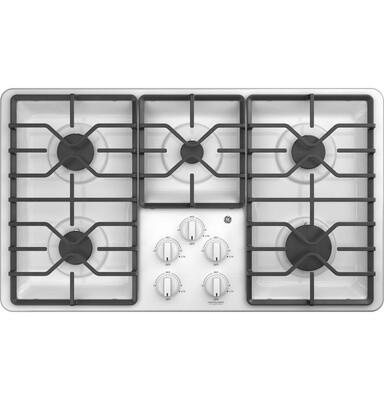 GE 36&quot; Gas Cooktop White