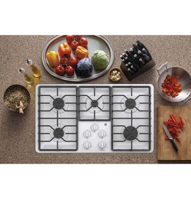 GE 36&quot; Gas Cooktop White