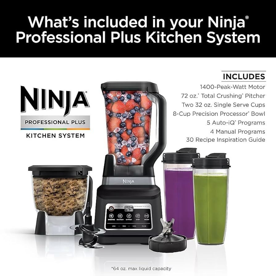 Ninja Professional Plus Kitchen Blender System and 8-Cup Food Processor (BN805A)