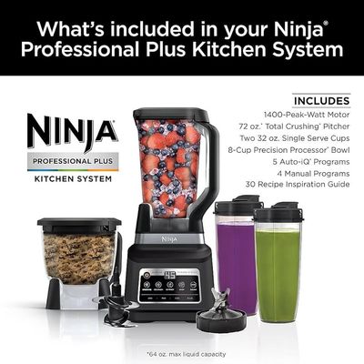 Ninja Professional Plus Kitchen Blender System and 8-Cup Food Processor (BN805A)