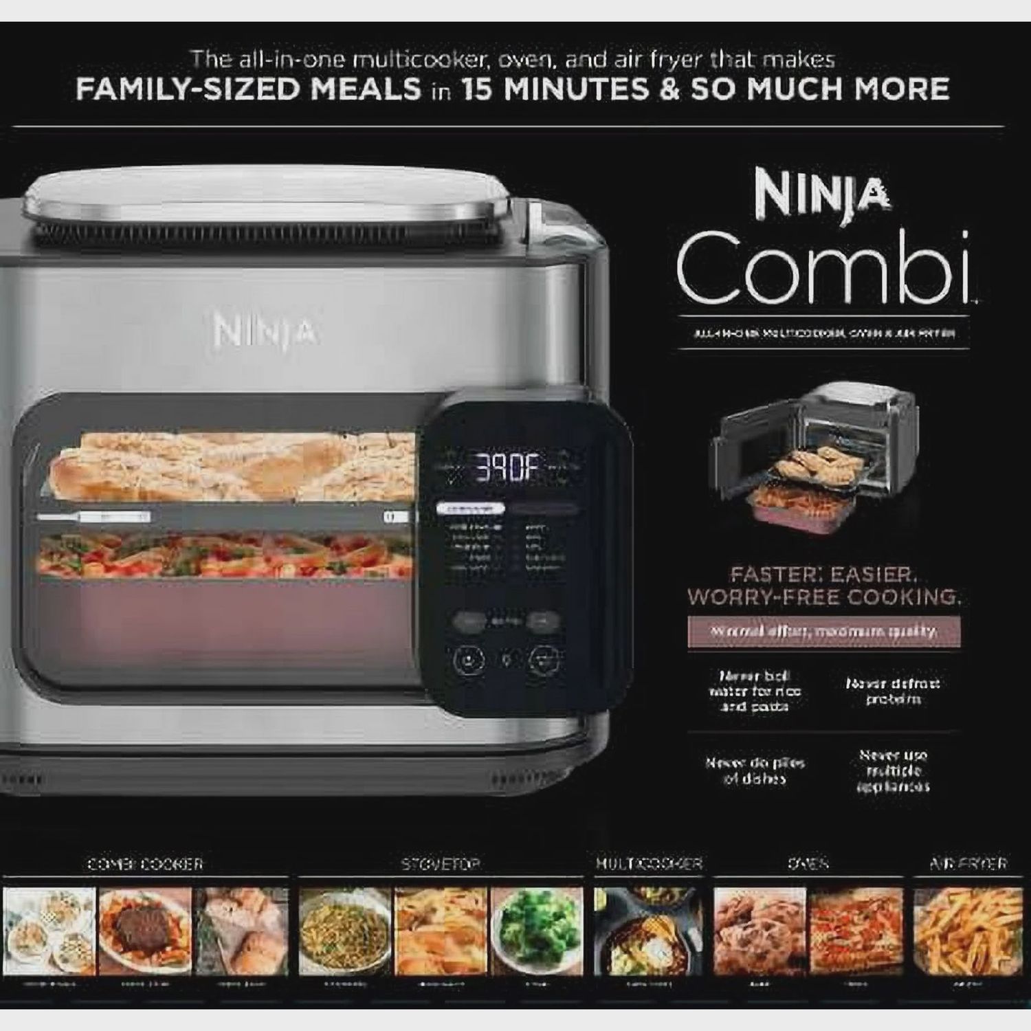 Ninja Combi All-in-One Multicooker, Oven, &amp; Air Fryer, Combi Cooker + Air Fry, Bake, Slow Cook &amp; More