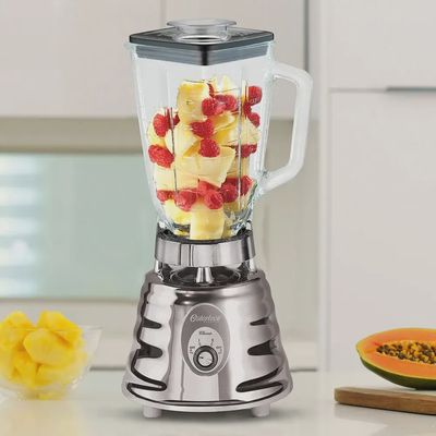 Oster Classic Blender, 2 Speeds, Glass Jar, Brushed Stainless Steel
