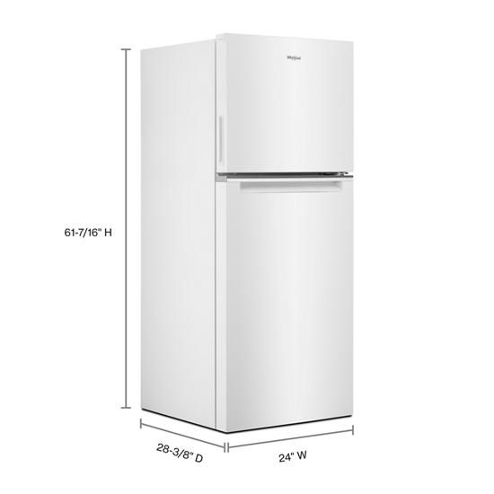 Whirlpool 24" Wide Top Freezer Refridgarator 11.6 Cu Ft White