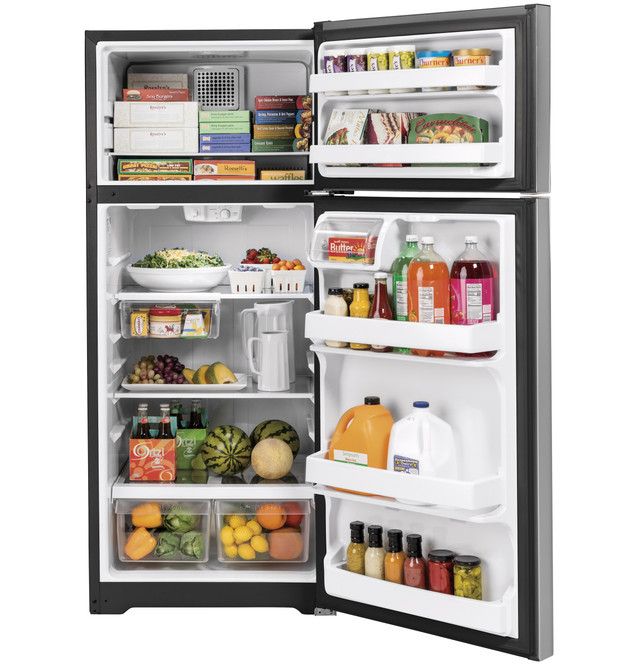 GE 17.5 Cu Ft Top Mount Refridgerator Stainless Steel