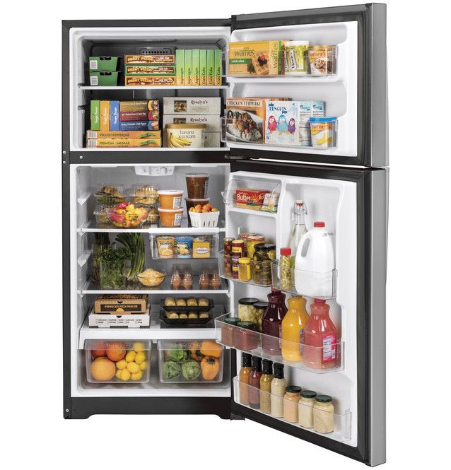 GE 21.9 Cu Ft Top Mount Refridgerator Stainless Steel
