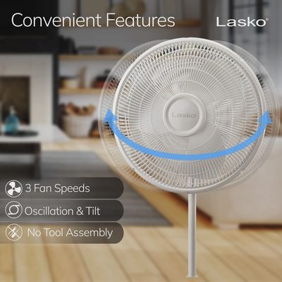 Lasko 16" Standing Fan White