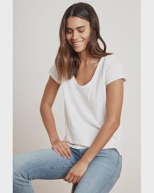 Velvet Katie Cotton Slub Scoop t-shirt