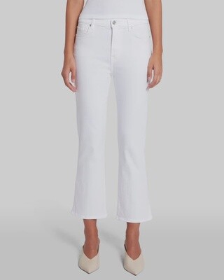 HW Slim Kick White Denim Jean Capri
