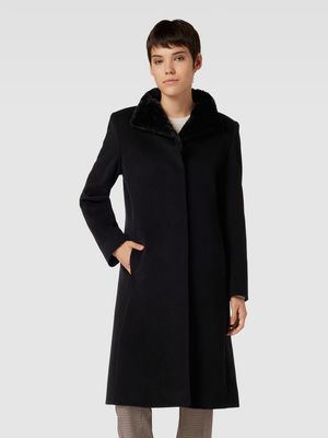 Cinzia Rocca Wool Black Coat Below Knee