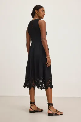 Velvet Bianca Viscose Black Lace Dress