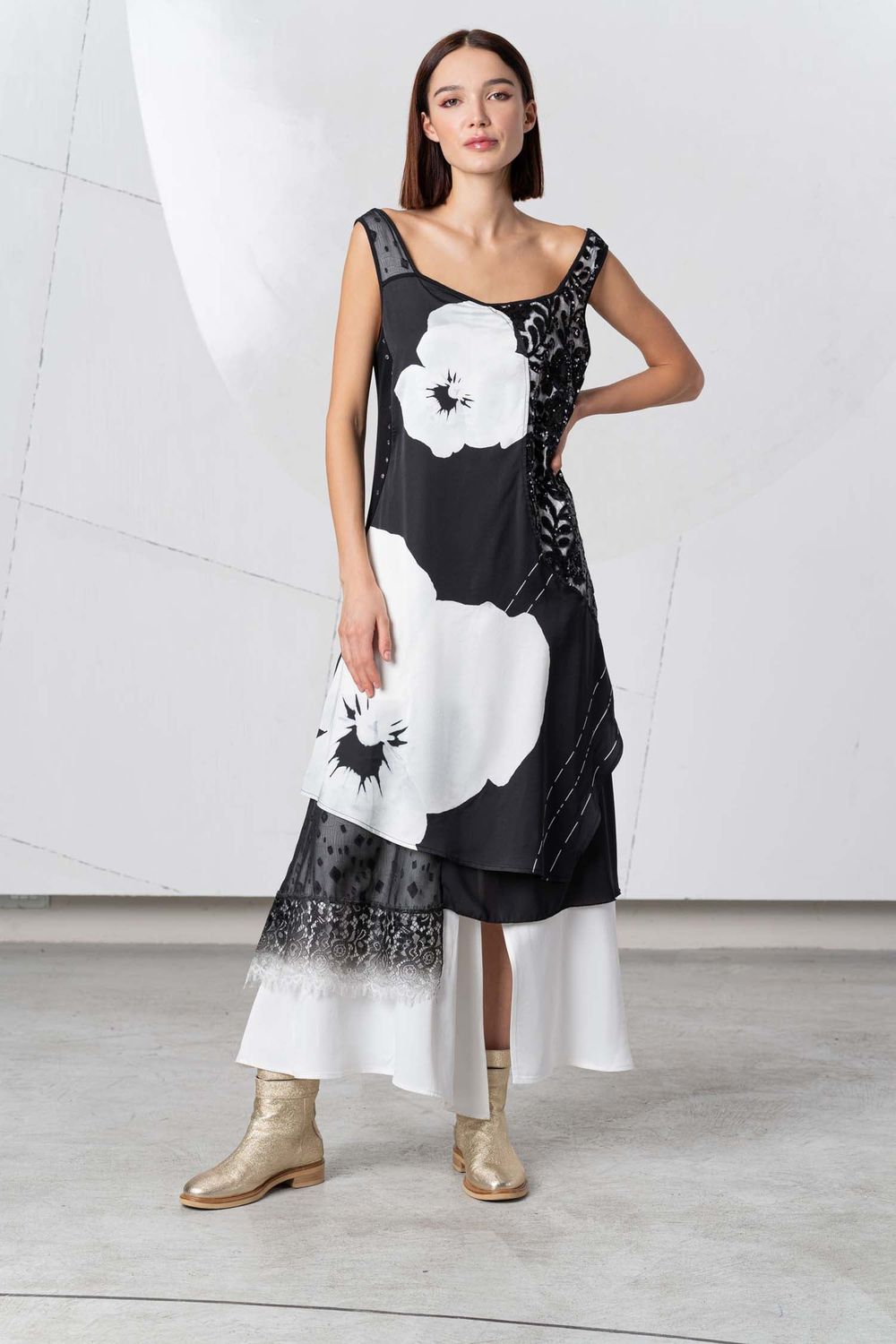 Elisa Cavaletti Bk/Wt Dress