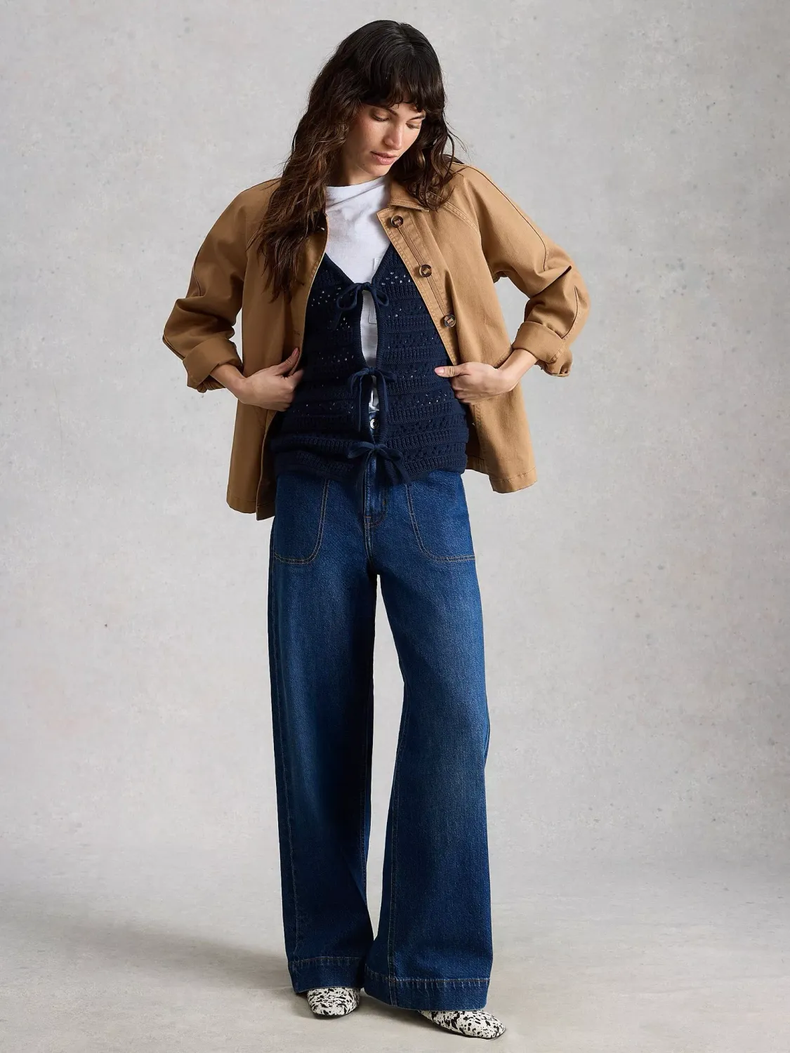 White Stuff Tia Wide Leg Crop Jean