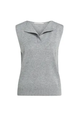 Yaya Moon Grey Sleeveless Sweater
