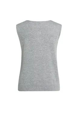 Yaya Moon Grey Sleeveless Sweater