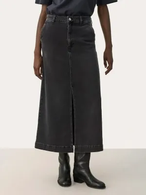 Part Two Callah Skirt Washed Black Denim