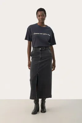 Part Two Callah Skirt Washed Black Denim