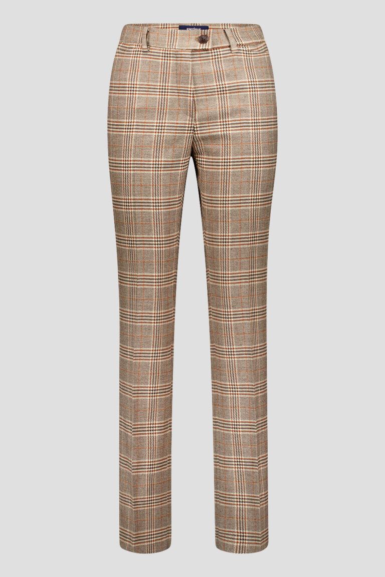 Gardeur Franca Brown Check Panat