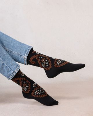 Bleuforet Fine wool socks with flowers