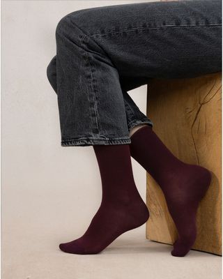 Bleuforet Velvety Cotton Rolled Edge Socks