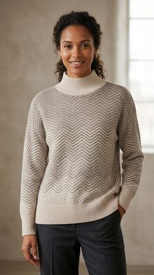 Maria Belletani Jacquard Turtleneck  Sweater