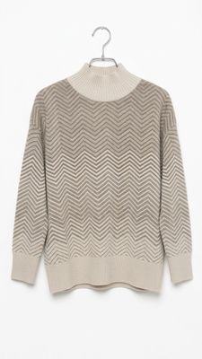 Maria Belletani Jacquard Turtleneck  Sweater