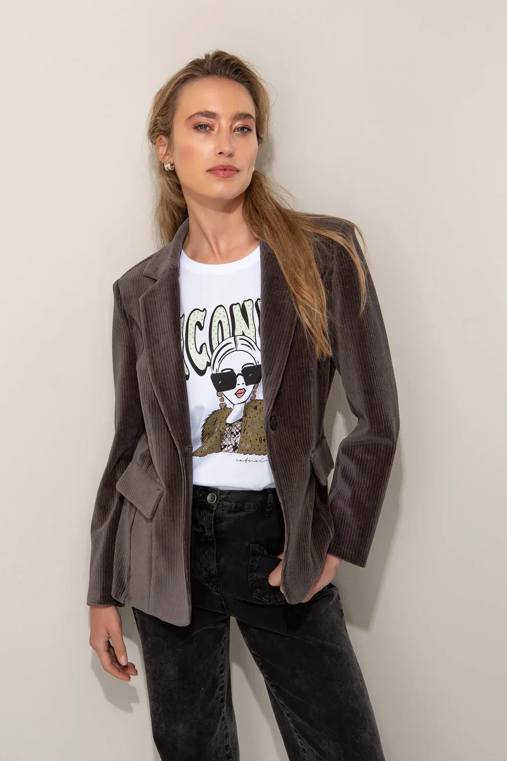 Catnoir Jersey Wide Corduroy Blazer
