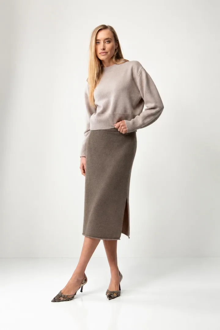 Studio Noir Knitted Skirt with Slit