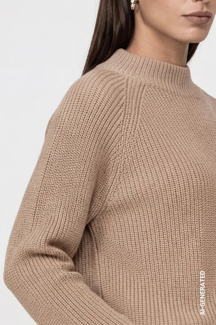 Monari Knitted jumper with stand-up collar
