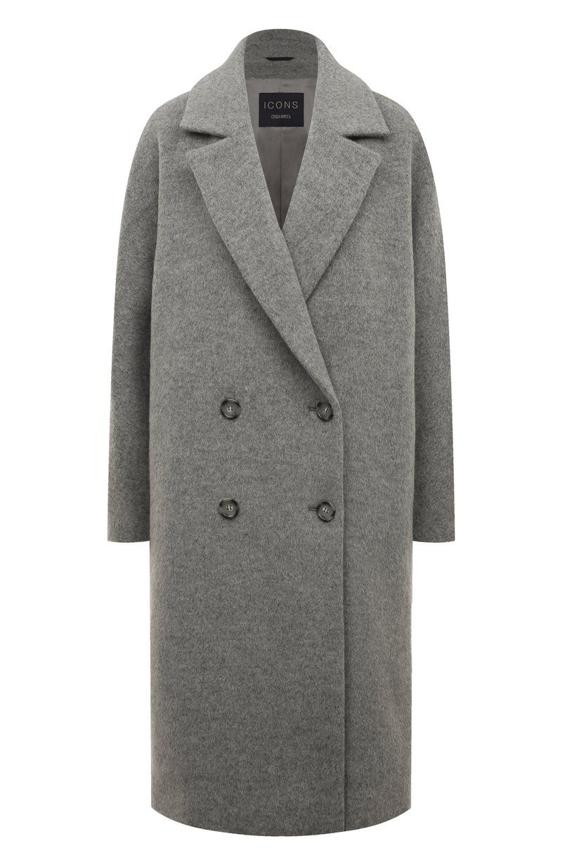 Cinzia Rocca Grey Double-Breasted Coat
