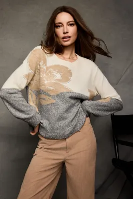 Monari Knitted Sweater Intarsia pattern