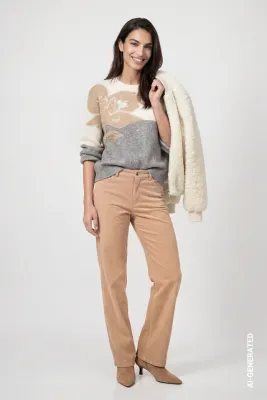 Monari Knitted Sweater Intarsia pattern