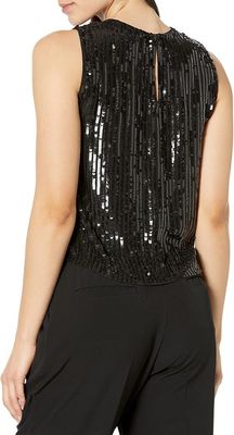 Velvet Sleeveless Sequin Tank Top