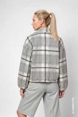 Monari  Jacket w chequered pattern