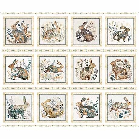 Panel - Rabbit Picture Patches - Cotton Tails