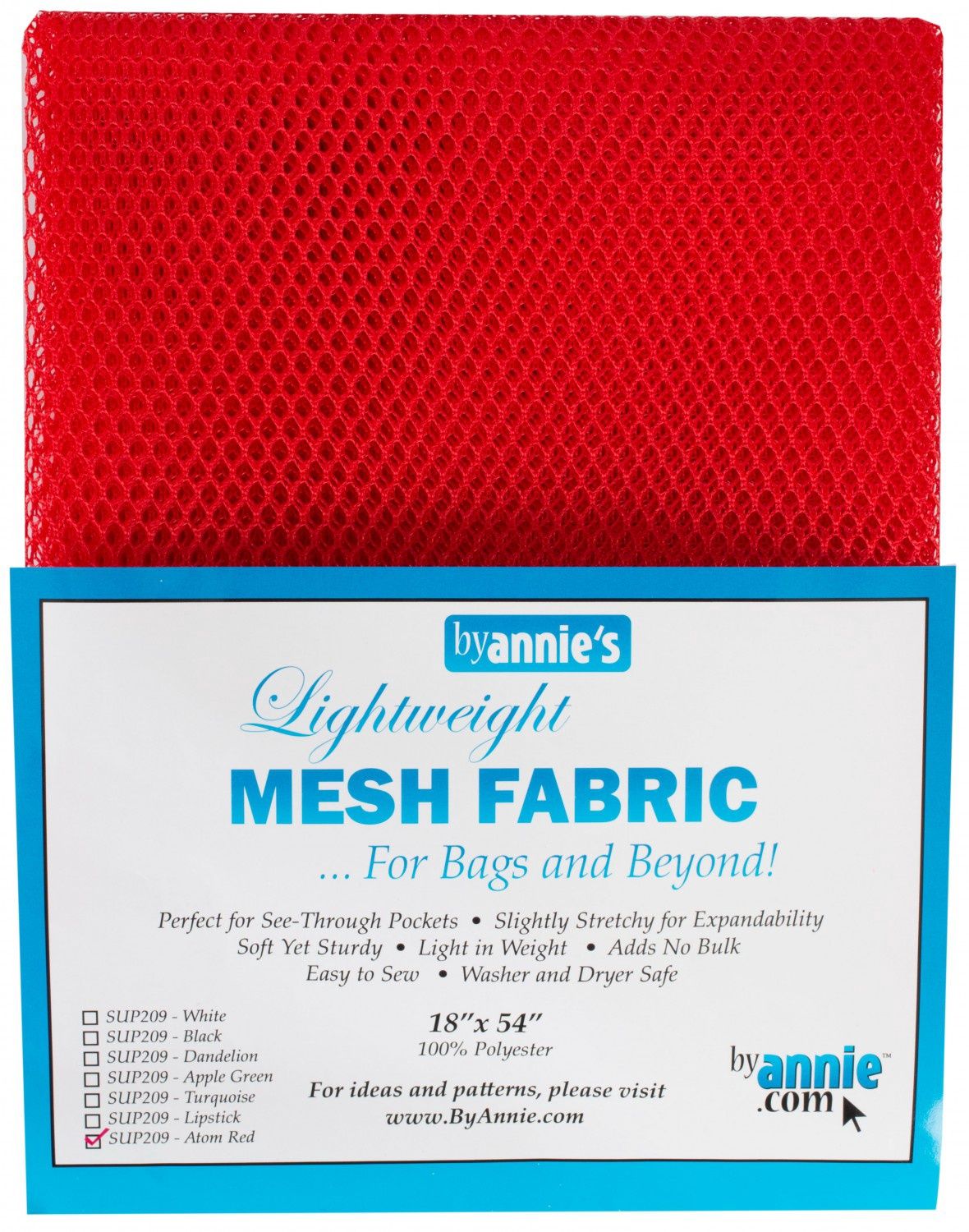 Lightweight Mesh Fabric  Atom Red 18&quot; x 54&quot;