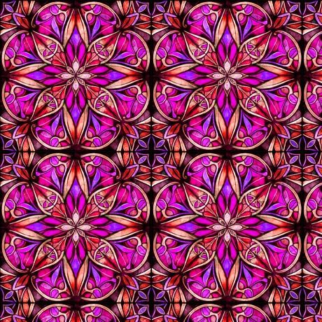 Radiant Reflections Stained Glass Allover Fuchsia