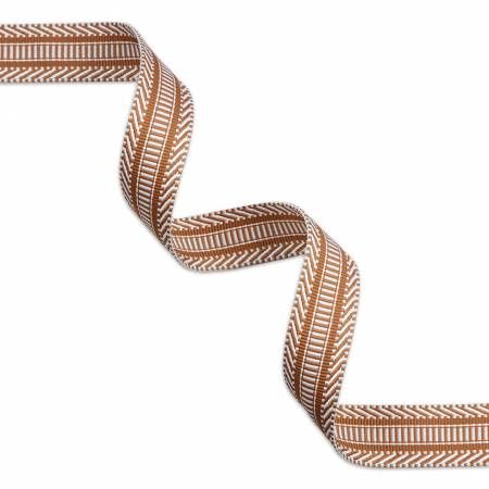 1-1/2&quot; Webbing Railroad Track Tan/White (3yd)