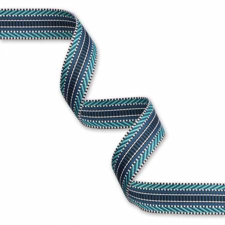 1-1/2&quot; Webbing Railroad Track Blues (3yd)