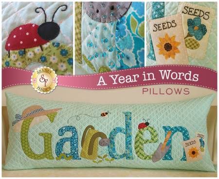 Shabby Fabrics - A Year In Words Garden Pillow