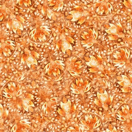 Midnight Blooms Floral Toss Orange