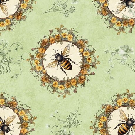 Queen Bee Bee Circle Vignette Light Sage